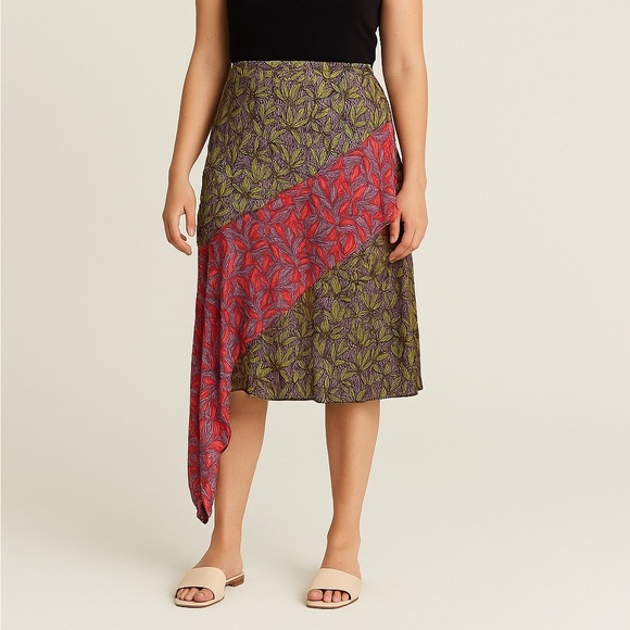 A Peace Treaty Azaelea Silk‎ Skirt In Cabana - Picture 1 of 10